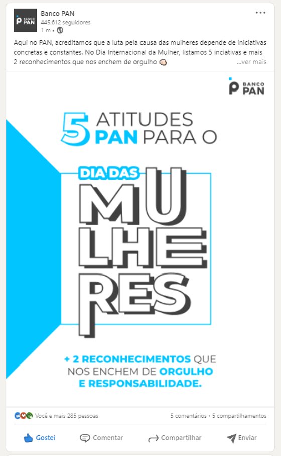 Post LinkedIn Banco PAN
